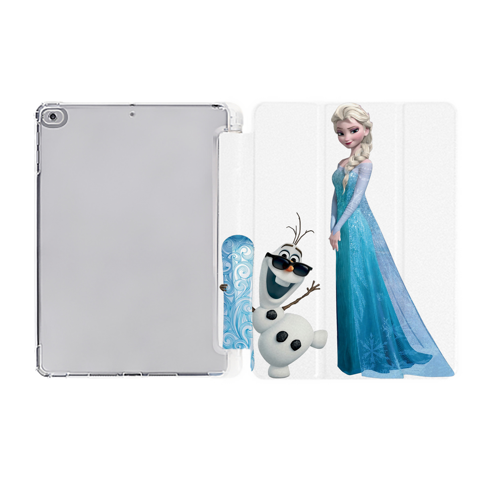 （画像用） アナと雪の女王 アンナ エルサ Frozen Anna Elsa IPad ケース ペン収納付き 三つ折りスタンド PUレザー×シリコン 対応機種9.5/10.5/10.9インチ